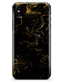 Black & Gold Marble Swirl V6 - iPhone X Clipit Case