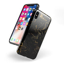 Black & Gold Marble Swirl V6 - iPhone X Swappable Hybrid Case