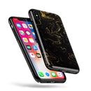 Black & Gold Marble Swirl V6 - iPhone X Swappable Hybrid Case