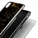 Black & Gold Marble Swirl V6 - iPhone X Swappable Hybrid Case