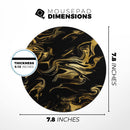 Black & Gold Marble Swirl V7// WaterProof Rubber Foam Backed Anti-Slip Mouse Pad for Home Work Office or Gaming Computer Desk
