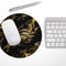 Black & Gold Marble Swirl V7// WaterProof Rubber Foam Backed Anti-Slip Mouse Pad for Home Work Office or Gaming Computer Desk