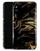 Black & Gold Marble Swirl V7 - iPhone X Clipit Case