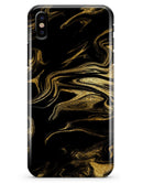 Black & Gold Marble Swirl V7 - iPhone X Clipit Case