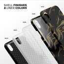 Black & Gold Marble Swirl V7 - iPhone X Swappable Hybrid Case