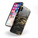 Black & Gold Marble Swirl V7 - iPhone X Swappable Hybrid Case