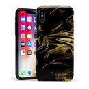 Black & Gold Marble Swirl V7 - iPhone X Swappable Hybrid Case