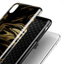 Black & Gold Marble Swirl V7 - iPhone X Swappable Hybrid Case