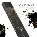 Black & Gold Marble Swirl V8 - Premium Decal Protective Skin-Wrap Sticker compatible with the Juul Labs vaping device