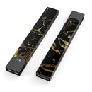 Black & Gold Marble Swirl V8 - Premium Decal Protective Skin-Wrap Sticker compatible with the Juul Labs vaping device