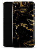 Black & Gold Marble Swirl V8 - iPhone X Clipit Case