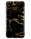 Black & Gold Marble Swirl V8 - iPhone X Clipit Case