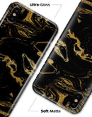 Black & Gold Marble Swirl V8 - iPhone X Clipit Case