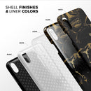 Black & Gold Marble Swirl V8 - iPhone X Swappable Hybrid Case