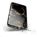 Black & Gold Marble Swirl V8 - iPhone X Swappable Hybrid Case