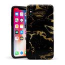 Black & Gold Marble Swirl V8 - iPhone X Swappable Hybrid Case