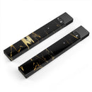 Black & Gold Marble Swirl V9 - Premium Decal Protective Skin-Wrap Sticker compatible with the Juul Labs vaping device