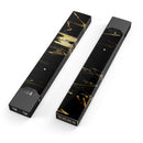 Black & Gold Marble Swirl V9 - Premium Decal Protective Skin-Wrap Sticker compatible with the Juul Labs vaping device