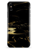 Black & Gold Marble Swirl V9 - iPhone X Clipit Case
