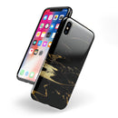 Black & Gold Marble Swirl V9 - iPhone X Swappable Hybrid Case