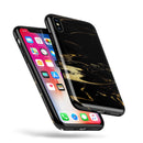 Black & Gold Marble Swirl V9 - iPhone X Swappable Hybrid Case