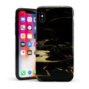 Black & Gold Marble Swirl V9 - iPhone X Swappable Hybrid Case