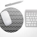 Black Gradient Layered Chevron// WaterProof Rubber Foam Backed Anti-Slip Mouse Pad for Home Work Office or Gaming Computer Desk