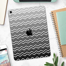 Black Gradient Layered Chevron - Full Body Skin Decal for the Apple iPad Pro 12.9", 11", 10.5", 9.7", Air or Mini (All Models Available)