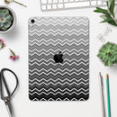 Black Gradient Layered Chevron - Full Body Skin Decal for the Apple iPad Pro 12.9", 11", 10.5", 9.7", Air or Mini (All Models Available)