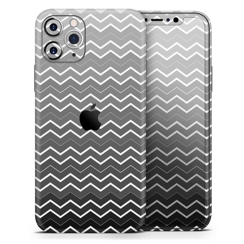 Black Gradient Layered Chevron  - Protective Skin Wrap & Decal – Compatible with iPhone SE to iPhone 17 Pro Max (All Models)