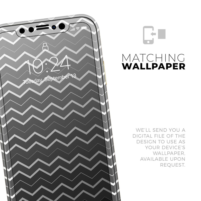 Black Gradient Layered Chevron  - Protective Skin Wrap & Decal – Compatible with iPhone SE to iPhone 17 Pro Max (All Models)