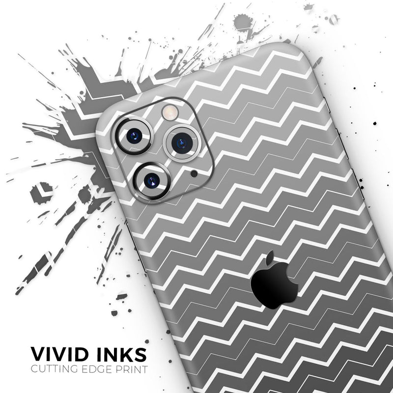 Black Gradient Layered Chevron  - Protective Skin Wrap & Decal – Compatible with iPhone SE to iPhone 17 Pro Max (All Models)