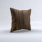 Black Grained Walnut Wood Ink-Fuzed Decorative Throw Pillow