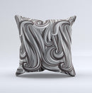 Black & Gray Monochrome Pattern Ink-Fuzed Decorative Throw Pillow