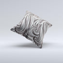 Black & Gray Monochrome Pattern Ink-Fuzed Decorative Throw Pillow