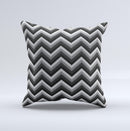 Black Grayscale Layered Chevron Ink-Fuzed Decorative Throw Pillow