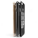 Black Hammered Never Give Up iPhone 6/6s or 6/6s Plus 2-Piece Hybrid INK-Fuzed Case