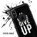 Black Hammered Never Give Up - Skin Kit for the iPhone OtterBox Cases