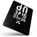 Black Hammered Never Give Up - Full Body Skin Decal for the Apple iPad Pro 12.9", 11", 10.5", 9.7", Air or Mini (All Models Available)