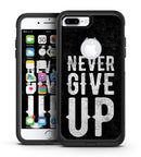 Black Hammered Never Give Up - iPhone 7 or 7 Plus Commuter Case Skin Kit