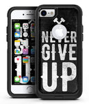 Black Hammered Never Give Up - iPhone 7 or 8 OtterBox Case & Skin Kits