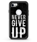 Black Hammered Never Give Up - iPhone 7 or 8 OtterBox Case & Skin Kits