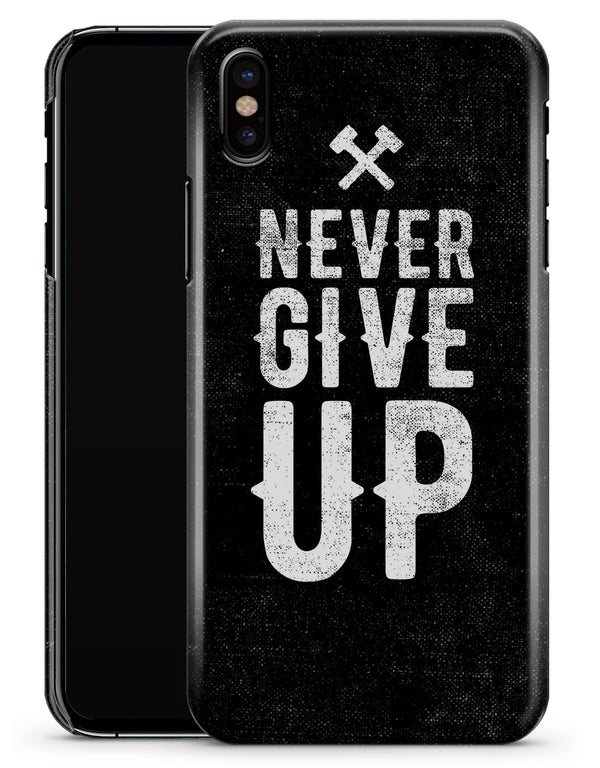 Black Hammered Never Give Up - iPhone X Clipit Case