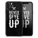 Black Hammered Never Give Up  - Protective Skin Wrap & Decal – Compatible with iPhone SE to iPhone 17 Pro Max (All Models)