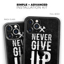 Black Hammered Never Give Up  - Protective Skin Wrap & Decal – Compatible with iPhone SE to iPhone 17 Pro Max (All Models)