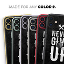 Black Hammered Never Give Up  - Protective Skin Wrap & Decal – Compatible with iPhone SE to iPhone 17 Pro Max (All Models)