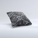 Black Lace Texture Ink-Fuzed Decorative Throw Pillow