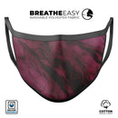 Black & Pink Marble Swirl V1 - Made in USA Mouth Cover Unisex Anti-Dust Cotton Blend Reusable & Washable Face Mask with Adjustable Sizing for Adult or Child