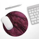 Black & Pink Marble Swirl V1// WaterProof Rubber Foam Backed Anti-Slip Mouse Pad for Home Work Office or Gaming Computer Desk