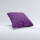 Black & Purple Chevron Pattern Ink-Fuzed Decorative Throw Pillow